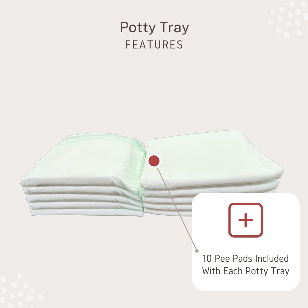 Little Wolves Puppy Potty Tray Essentials: 22X22 Reusable Heavy-Duty Tray W/Dog Pee Pads, Housebreaking Supplies, Pet Products &
